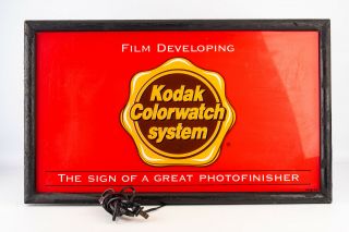 Vtg Kodak Colorwatch System Lighted Acrylic Camera Store Advertising Sign V18