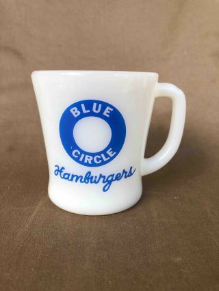 Old Blue Circle Hamburger Chain Restaurant Fire King Advertising Coffee Mug