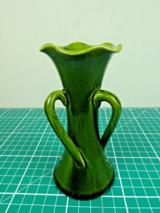 Vintage Art Nouveau Small Green Bretby Pottery Vase.