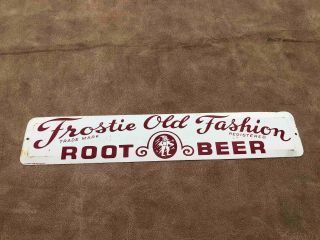 Frostie Old Fashioned Root Beer Soda Painted Tin Advertising Store Sign