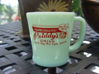 Fire - King Jadite Coffee Mug From Priddy 