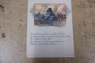 World War I Christmas Card From The Troops In France - -