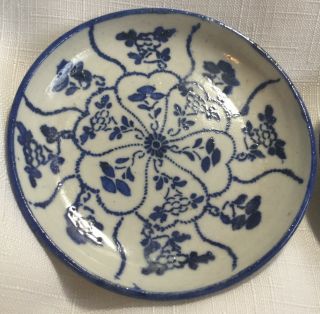 Porcelain 4” Mini Plates Vintage Blue and White Flowered Set of 3 3