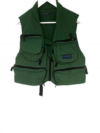 Vintage House Of Hardy Jacket Short Vest Outdoor Fishing Utility Green Medium