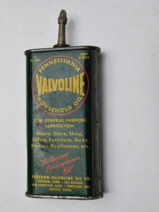 Freedom Valvoline Oil Co - Household Oil - Oil Can - Lead Top