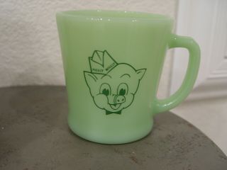 Fire - King Piggly Wiggly Grocery Store Pig Jadite Advertising Coffee Mug