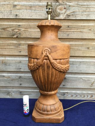 Vintage Style Mid Century Terracotta Large Roman Urn Style Table Lamp Light