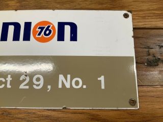 Porcelain UNION 76 Tract 29 - Well No 1 Lease Sign 14” x 8” 3