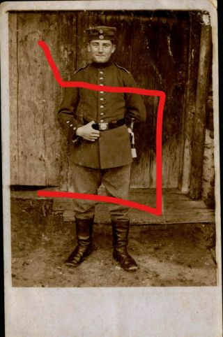 Wwi German Postcard,  Baden Infantry Soldier In Dress Uniform