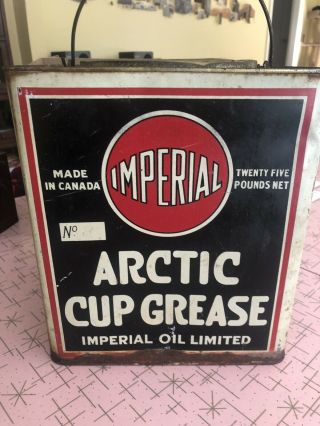 Imperial Red Ball Arctic Cup Grease Can Large Size Shape Not Perfect Oil