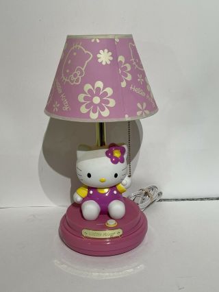 Pink Hello Kitty Kawaii Bedside Table Lamp Sanrio Light Kids Room Shade