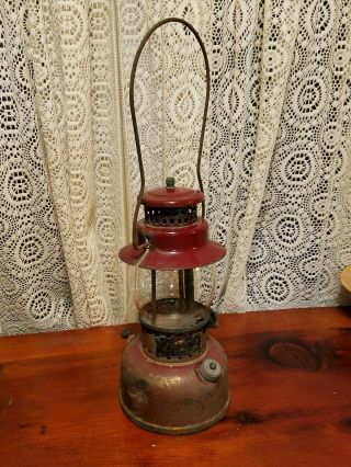 Vintage Agm American Gas Machine Company Model 3016 Camping Gas Lantern Maroon