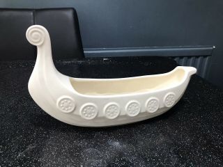 Vintage Rare Hornsea Pottery Long Boat By J.  Clappison Circa 1960