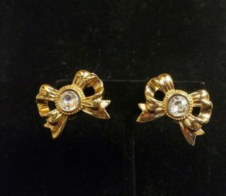 Vintage Signed Givenchy Paris York Gold Tone Clip On Earrings Stunning