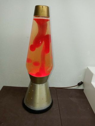 Vintage Starlite Base Lava Lamp Red Wax 1971