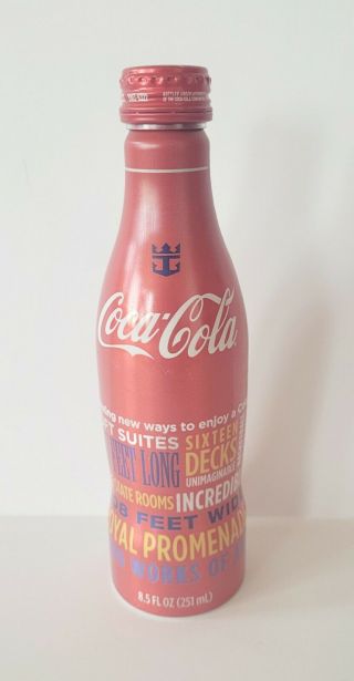 Coca - Cola Royal Caribbean Oasis Of The Seas Filled Metal Coke Bottle Cond.