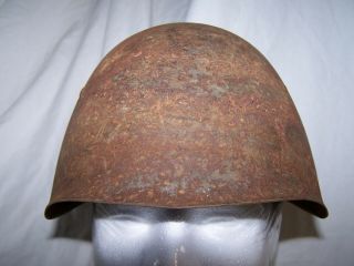 Spanish Modified Italian M33 Helmet,  In The Spanish Civil War 1936 - 1939.