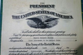 President Calvin Coolidge 1928 Army Medical Corp Appointment Document 2