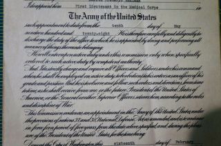 President Calvin Coolidge 1928 Army Medical Corp Appointment Document 3