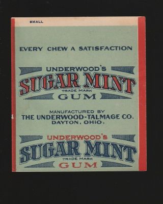 Advertising Chewing Gum Wrapper Label - - - Underwood Talmage Company 1920 