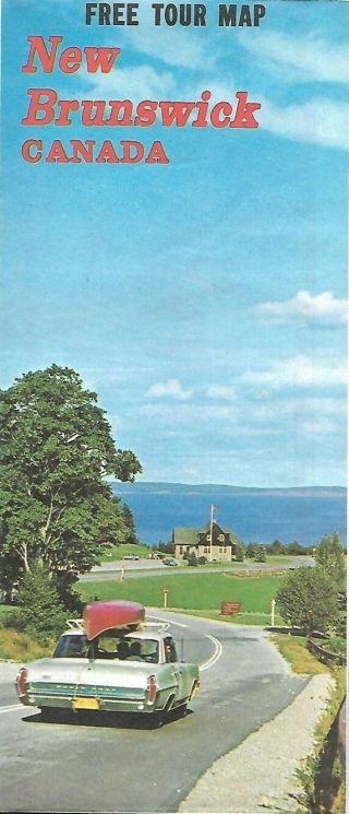 1968 Brunswick Official Highway Road Map Canada Fredericton Saint John Fundy