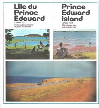 1971 Prince Edward Island Official Highway Road Map Charlottetown Oyster Ferries