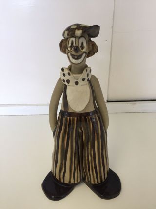 Vintage Elizabeth Haslam Studio Pottery Large Clown