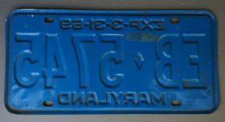 1969 Maryland MD License Plate EB5745 3