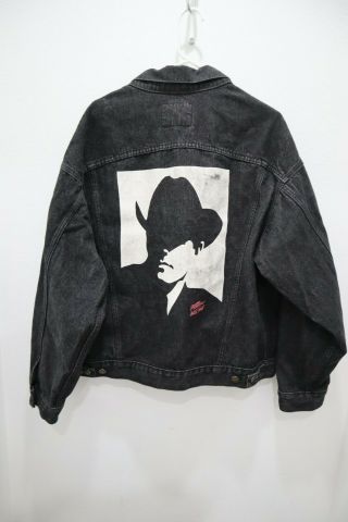 Vintage Marlboro Man Cowboy Black Denim Jacket Wild West Large