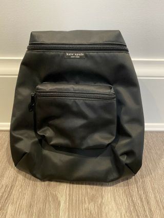 Vintage 90s Kate Spade York Nylon Mini Backpack Book Bag Black