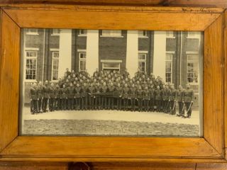 Vintage Oak Ridge Military School Class Photo In Wooden Frame