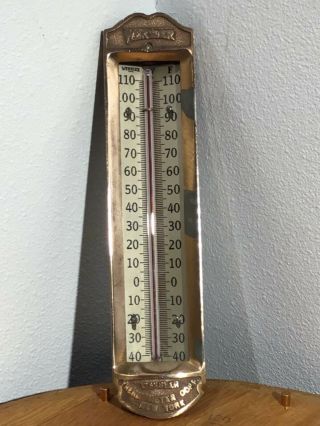 Vintage Brass & Copper Wash Weksler Thermometer Of York Steam Thermometer