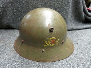 Spanish Civil War Czech Model 1930 Helmet - Painted 40th Infantry Regiment Insigni