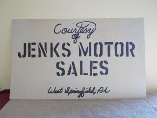 Vgt Jenks Motor Sales Sign Farmall,  Cub Cadet,  Polaris Dealer International Scout