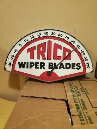 Old Trico Windshield Wiper Advertising Thermometer Sign Rare Oil