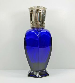 Cobalt Blue Lampe Berger Aroma Fragrance Lamp Oil Diffuser France 7.  5 " Vintage