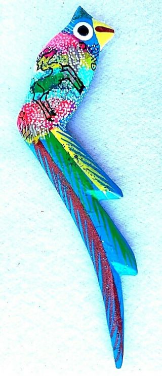 Bird Alebrije Magnet With Deer Hand Carved,  Painted Oaxacan Folk Art Mexico