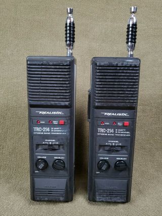 Vintage Realistic Trc - 214 Handheld Cb Radio Walkie Talkie See De
