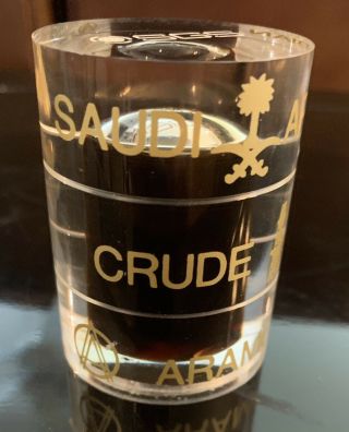 Saudi Arabian Crude Oil Drop Lucite Paperweight Sgs Aramco
