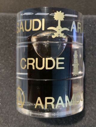 Saudi Arabian Crude Oil Drop Lucite Paperweight SGS Aramco 2