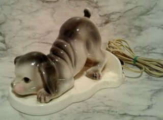 Vntg Maddux California Ceramic Pokey Little Puppy Dog Tv Lamp 8 " Night Light