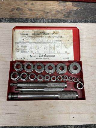 Vintage Snap On Bushing Driver Set No.  A - 157a With Metal Case
