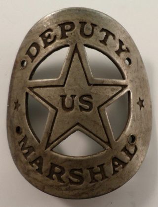 Western Americana Gun Butt Tag Vintage Patina Deputy Us Marshal A4