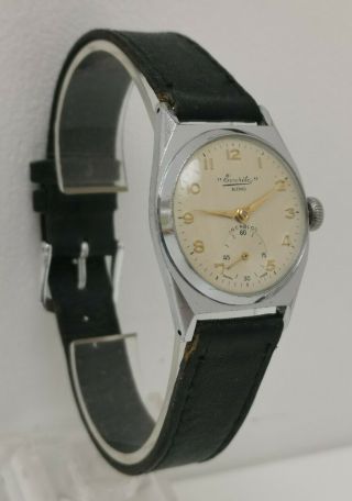 Vtg 1940s Everite King 15j Cal As 984 1002 Stainex Cased Military Gents Watch