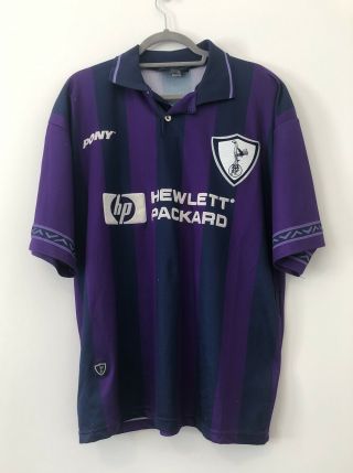 Vintage Tottenham Hotspur 1995 - 1997 Purple Pony Away Football Shirt Suze Large