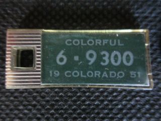 1951 Colorado 6 - 9300 Miniature Dav License Plate Tag Keychain Green/white