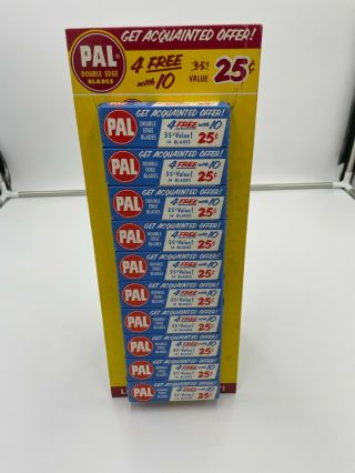 Vintage Pal Razor Blades Drug Store Display - Old Stock