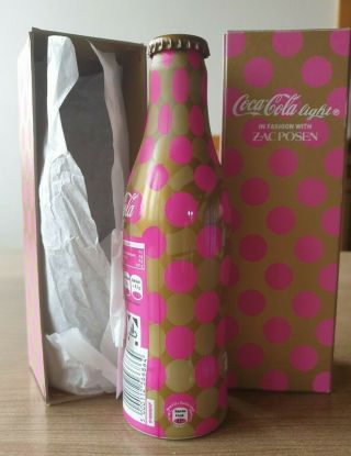 Coca Cola alu bottle from Germany.  Zac Posen Designer.  1 full bottle,  box 3