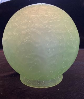 Art Deco Frankart,  Nuart Green Globe Crackle Glass Lamp Shade