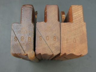 Set Of 3 Wooden Moulding Plane 1/2 " 5/8 " 3/4 " Ogee Vintage Tool W Marples & Sons